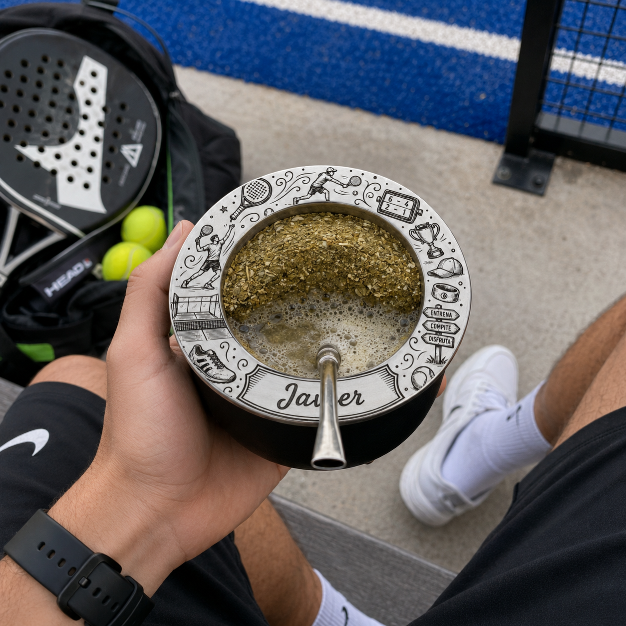 🎾 Mate Pádel Personalizado con Nombre – Grabado Láser