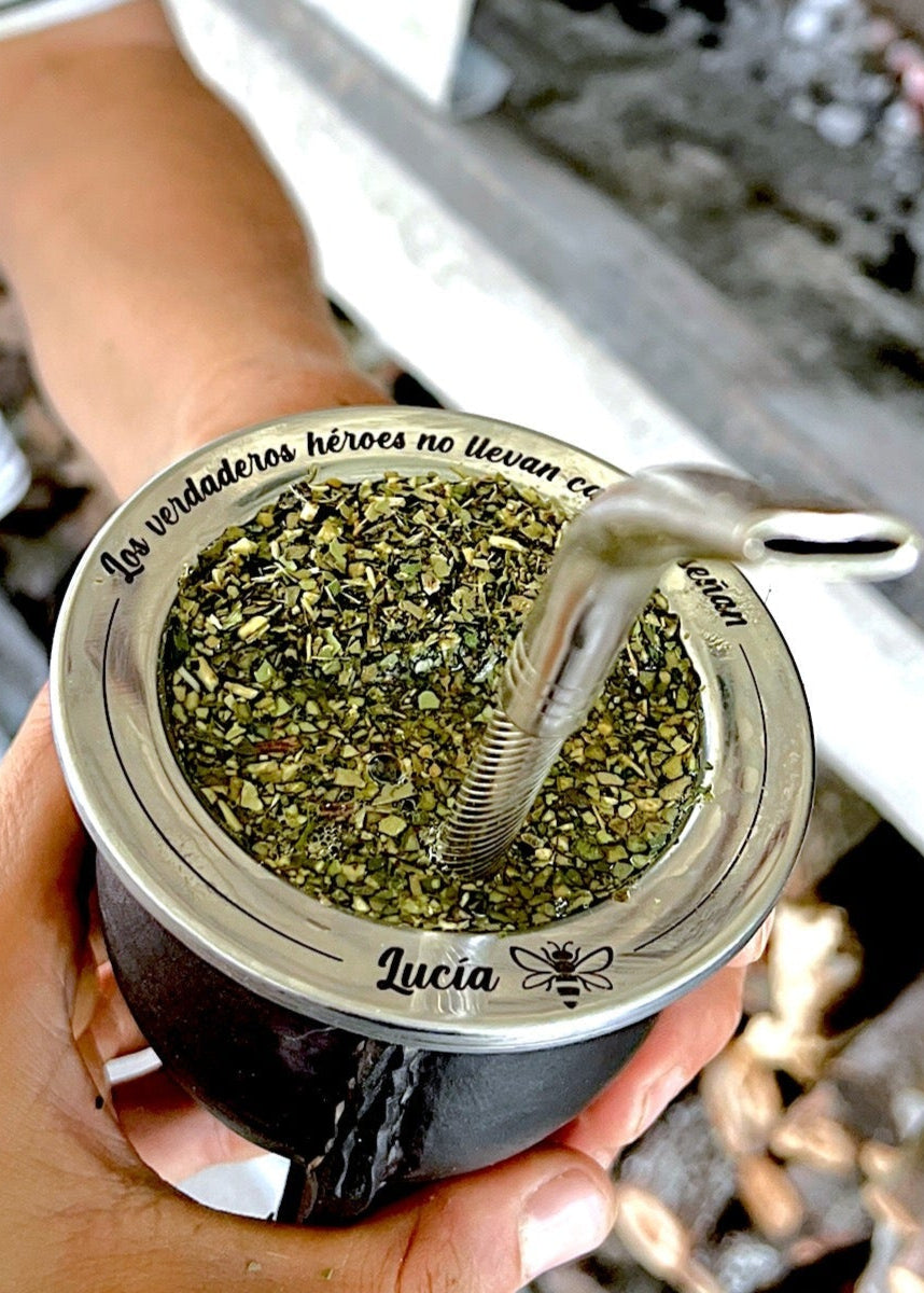 Mate clásico y Bombilla - Grabado Frases Nombres Fechas