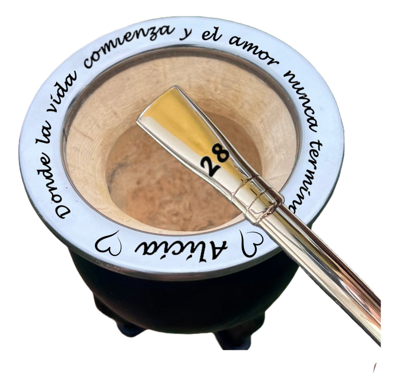 Mate clásico y Bombilla - Grabado Frases Nombres Fechas