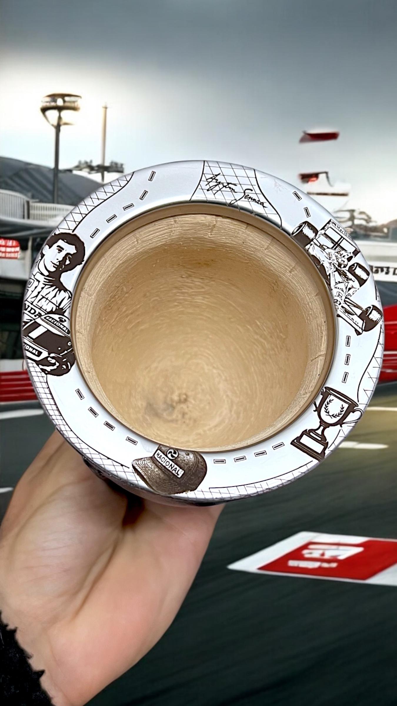 Mate clásico grabado personalizado diseño de Ayrton Senna F1