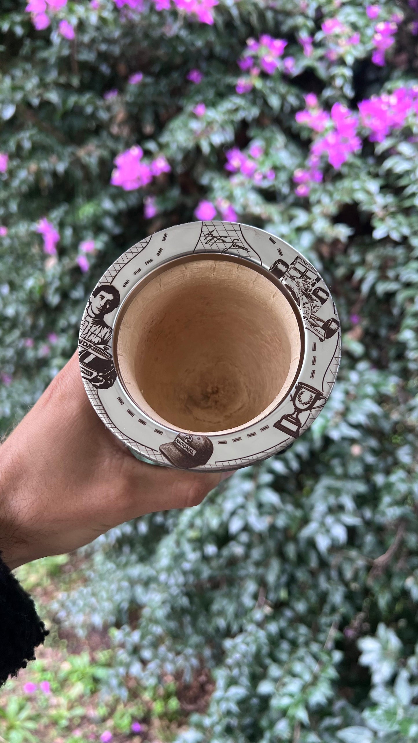 Mate clásico grabado personalizado diseño de Ayrton Senna F1
