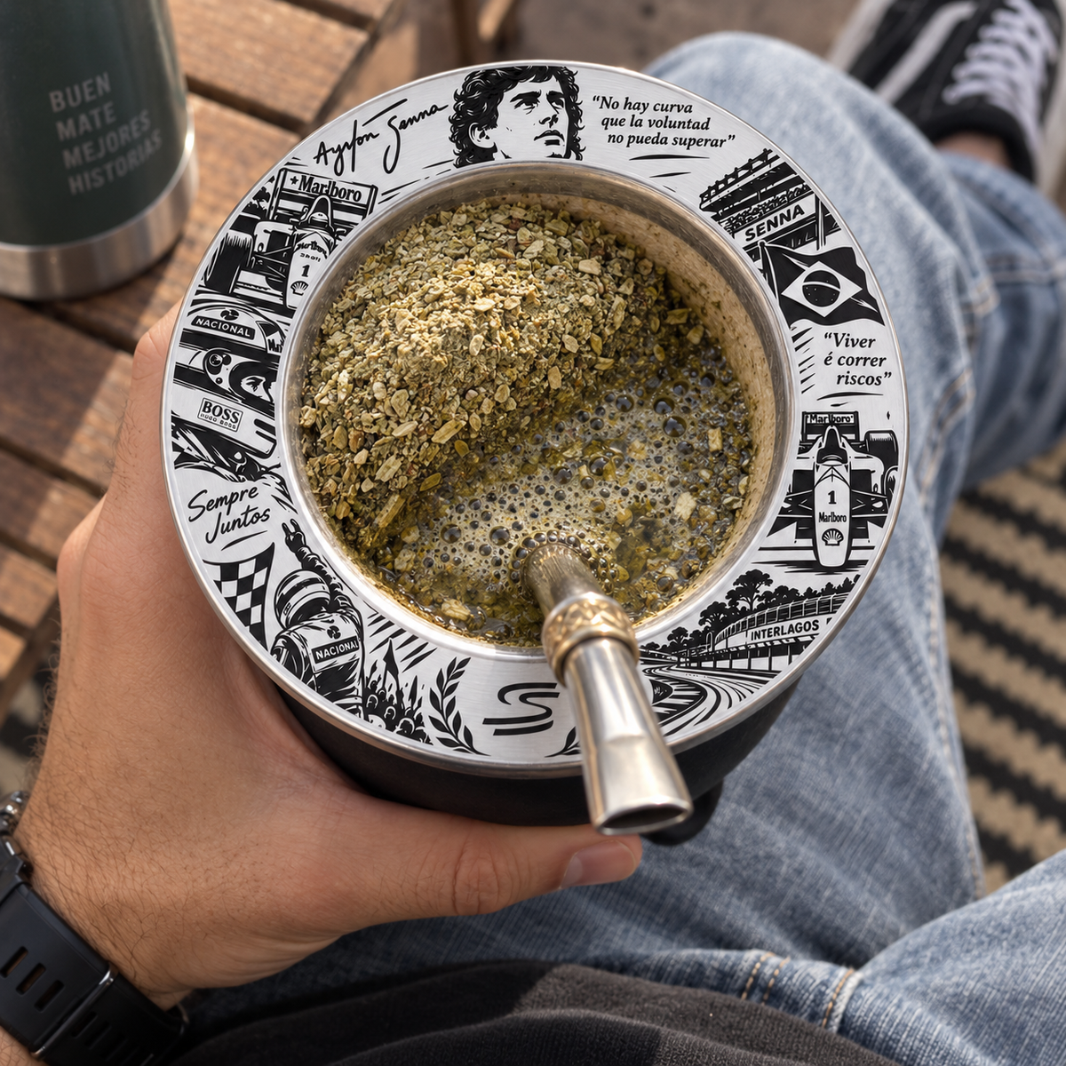 🛣️ Mate Diseño Ayrton Senna  – Grabado Láser