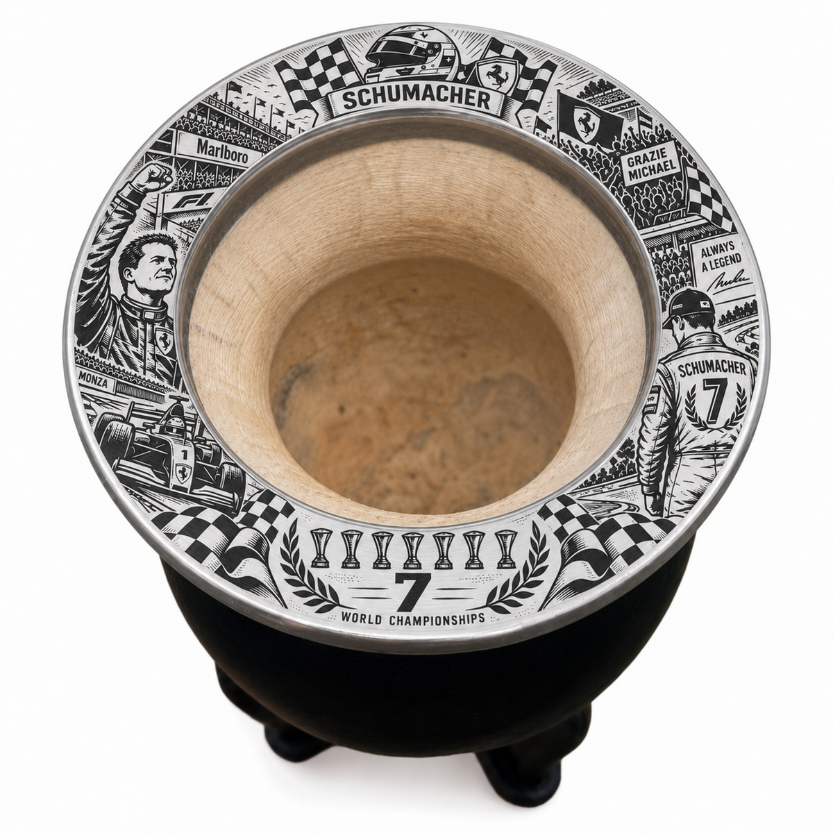 🛣️ Mate Diseño Schumacher – Grabado Láser