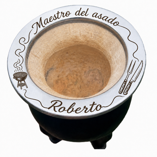 🥩 Mate de Asado Personalizado con Nombre – Grabado Láser