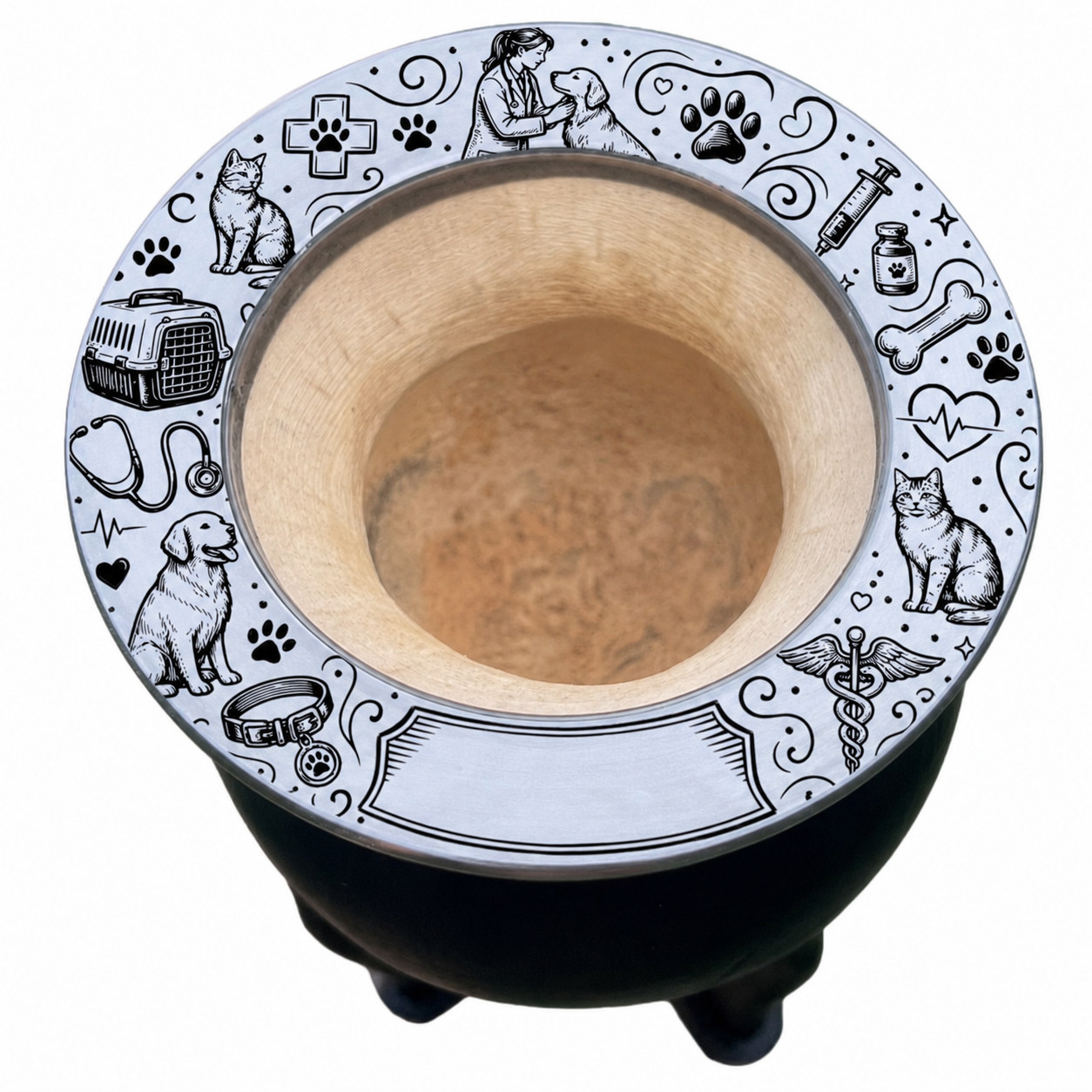 🐶 Mate Veterinaria Personalizado con Nombre – Grabado Láser