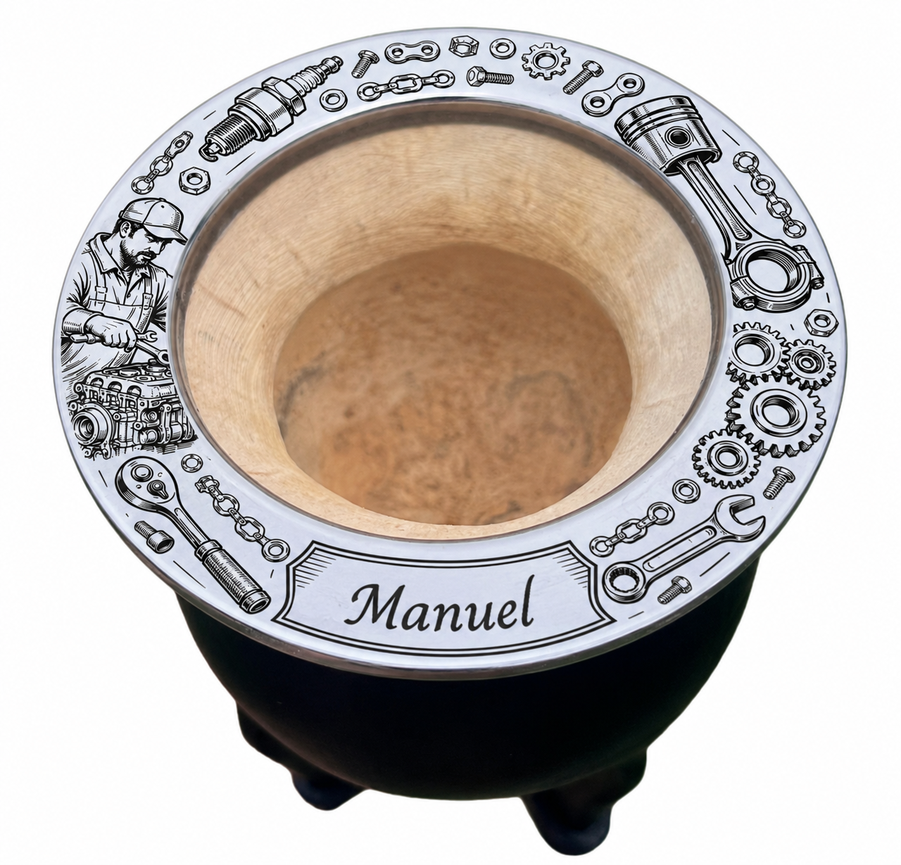 🧑‍🔧 Mate de Mecanica Personalizadocon Nombre – Grabado Láser