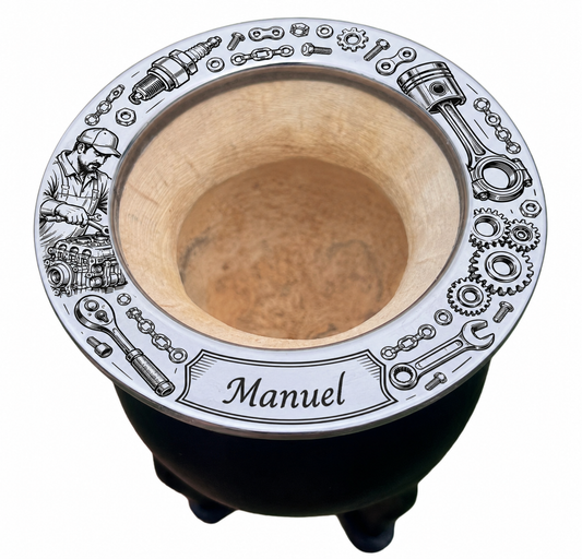 🧑‍🔧 Mate de Mecanica Personalizadocon Nombre – Grabado Láser