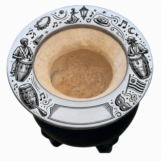🎭Mate Candombe/ Carnaval Personalizado con Nombre – Grabado Láser