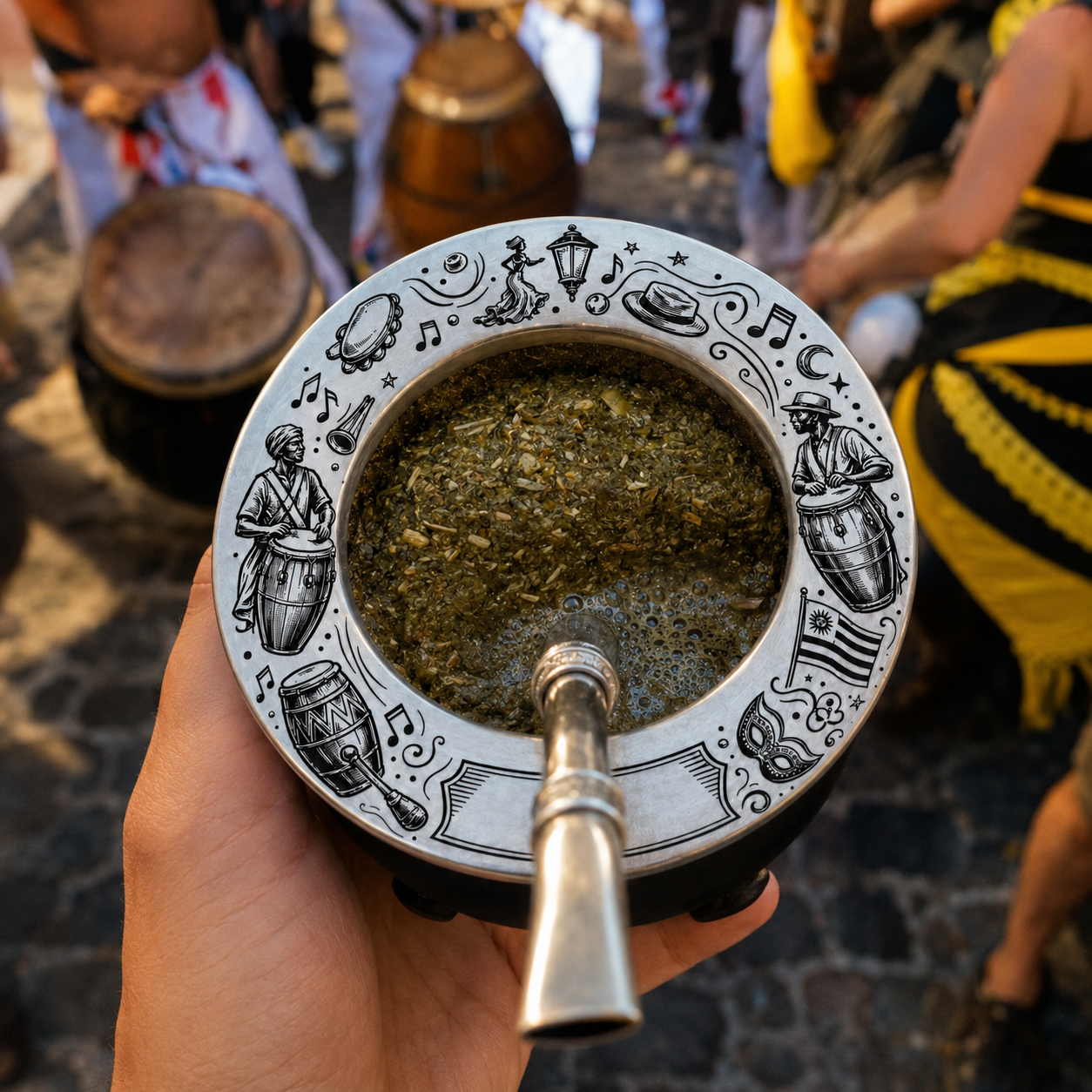 🎭Mate Candombe/ Carnaval Personalizado con Nombre – Grabado Láser