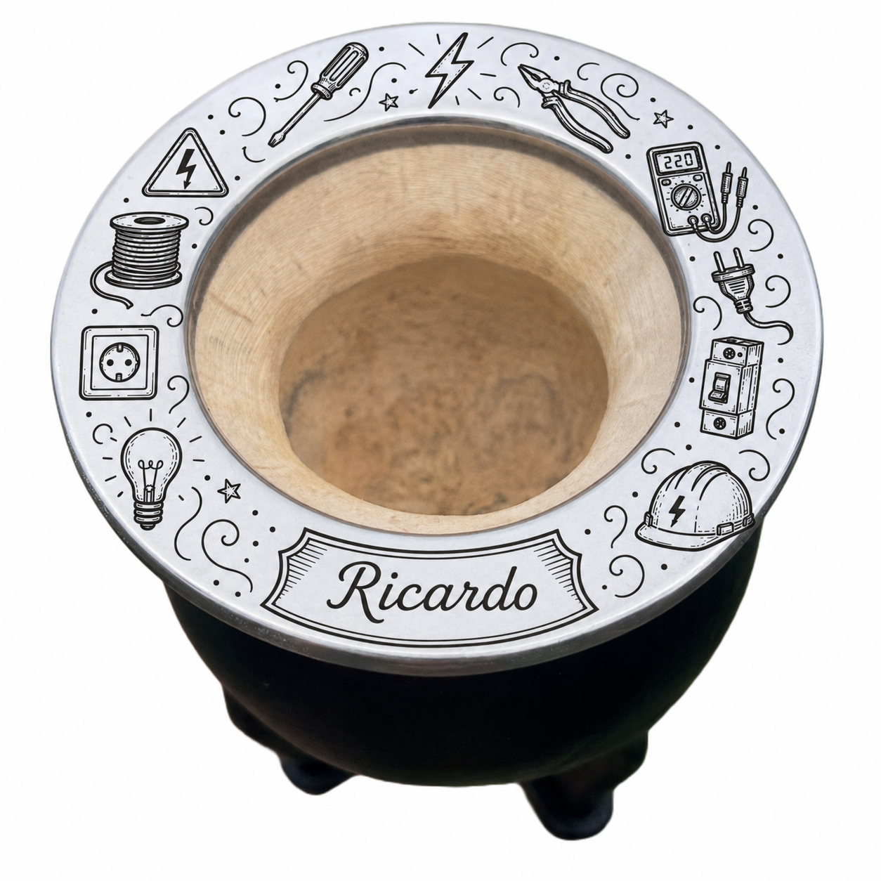 🧑‍🏭 Mate Diseño Electricista Personalizado con Nombre – Grabado Láser