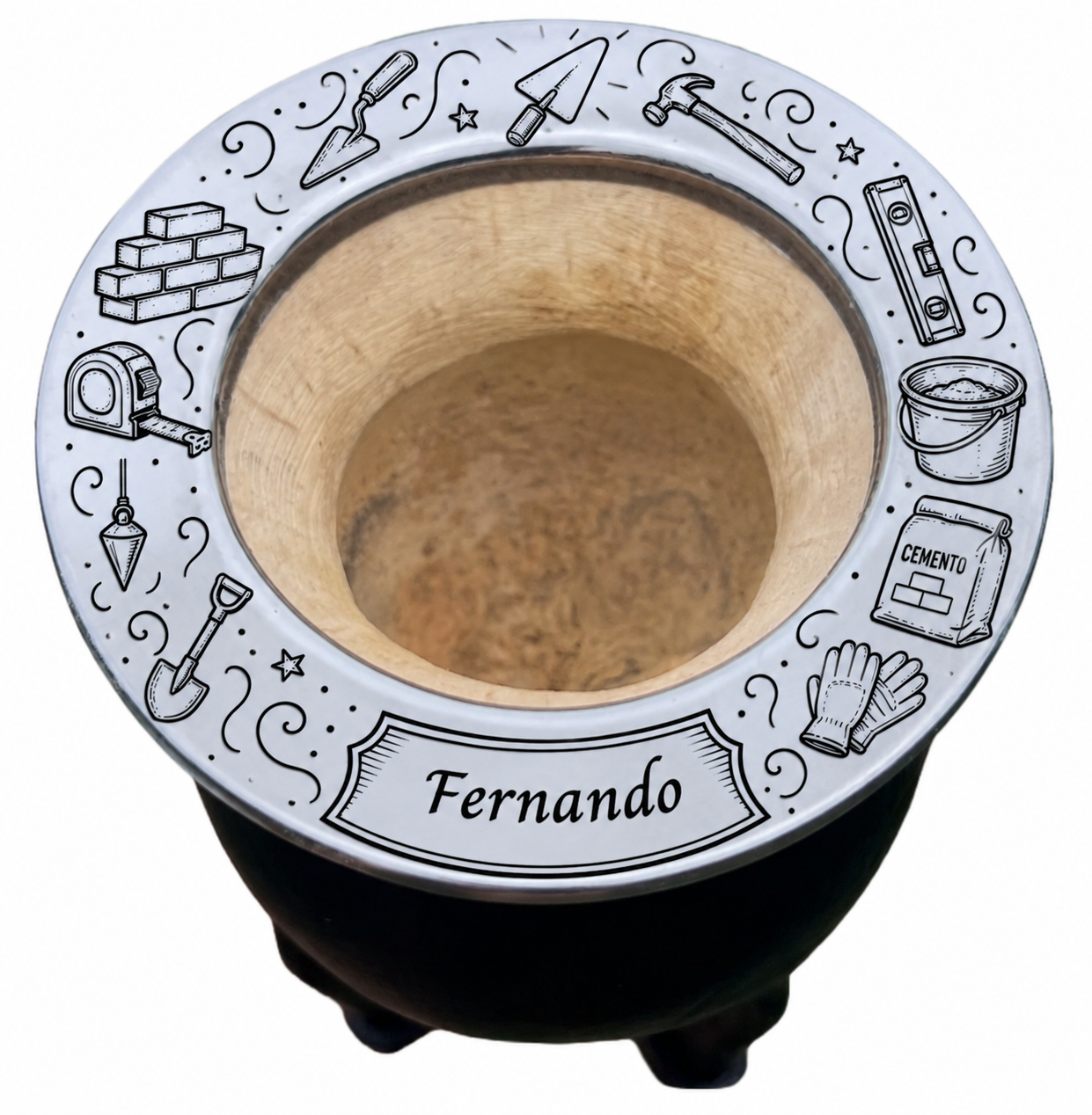 👷‍♂️ Mate Diseño Albañil Personalizado con Nombre – Grabado Láser