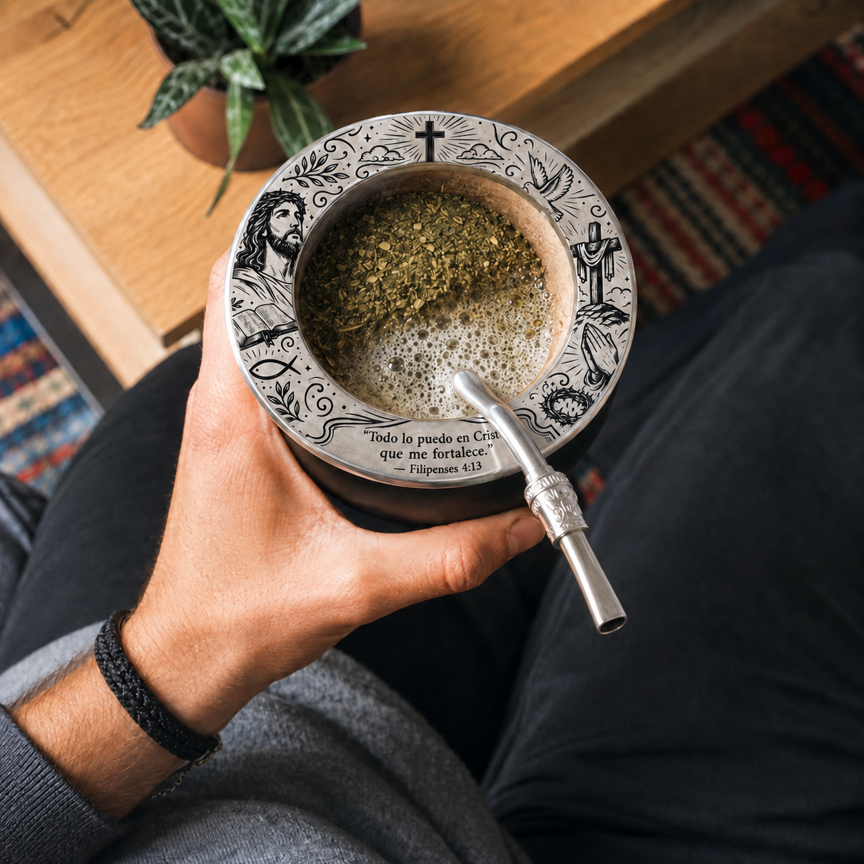 ✝️ Mate Jesús Personalizado con Versículo a Elección