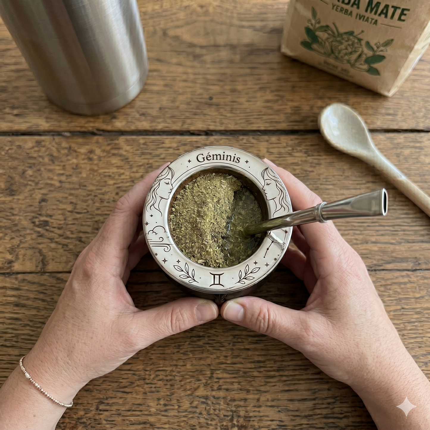 Mate Grabado Personalizado Géminis Zodiaco Con Nombre