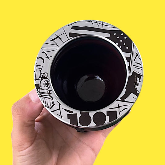 Mate clásico diseño de Peñarol-LVP -Bandera-1891-Tren-