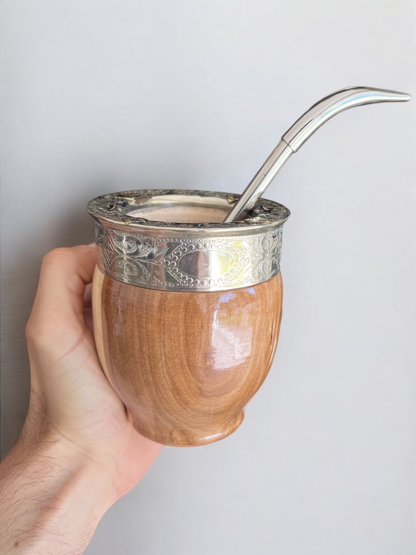 Mate Imperial de algarrobo + Bombilla Curva con 70%OFF