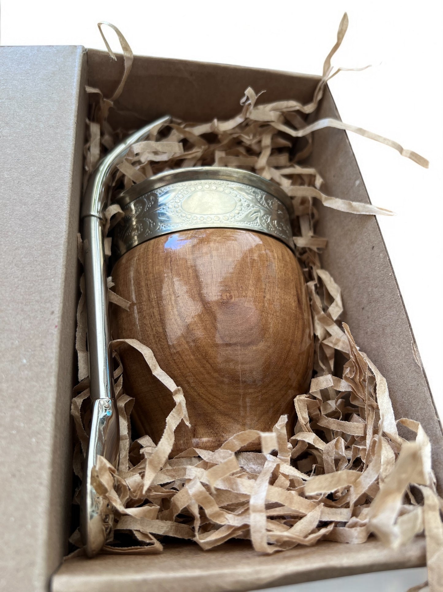 Mate Imperial de algarrobo + Bombilla Curva con 70%OFF