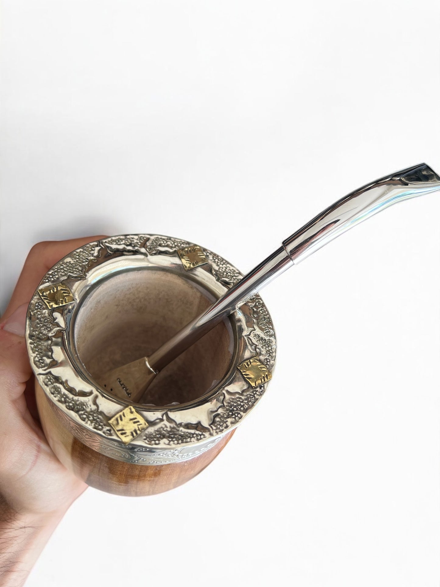 Mate Imperial de algarrobo + Bombilla Curva con 70%OFF