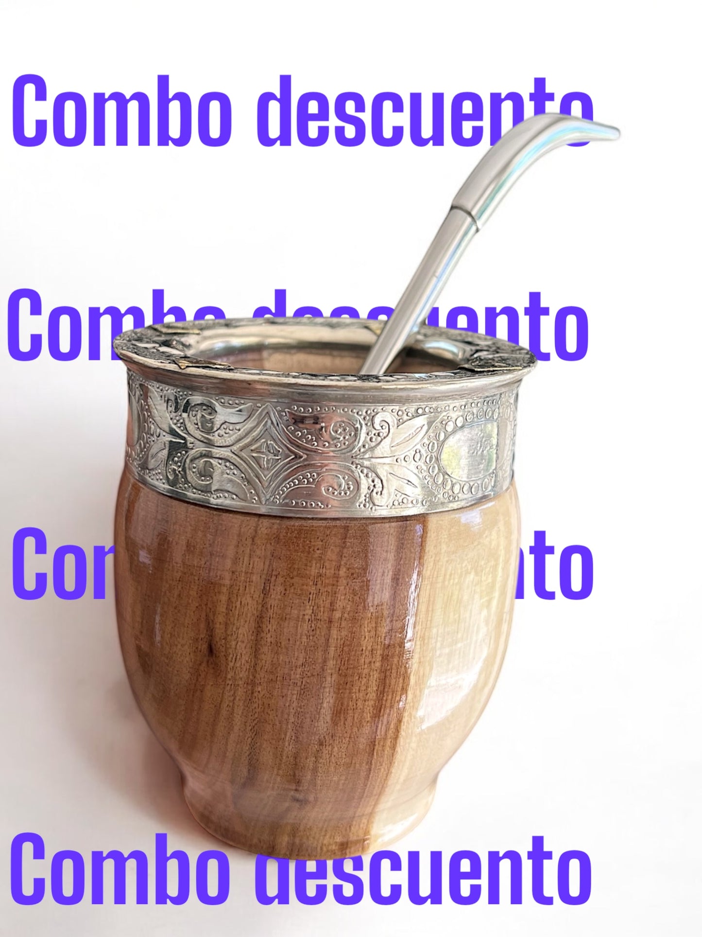Mate Imperial de algarrobo + Bombilla Curva con 70%OFF